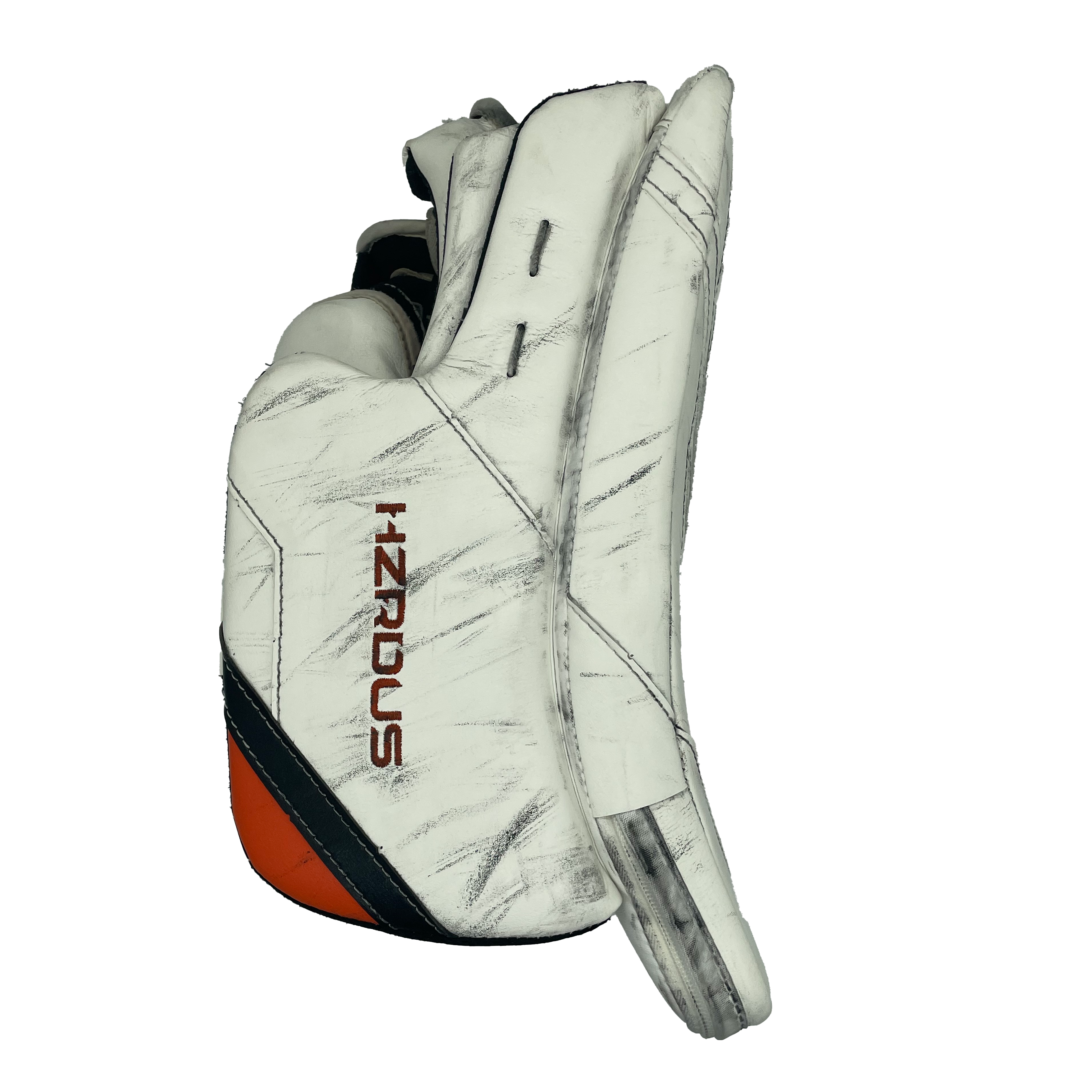 Véritable HZRDUS PX4 - Bloqueur de gardien de but professionnel d'occasion - Felix Sandström (blanc/orange)